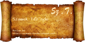 Szamek Tünde névjegykártya